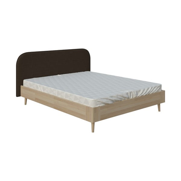 Hnědá dvoulůžková postel ProSpánek Lagom Plain Wood, 160 x 200 cm