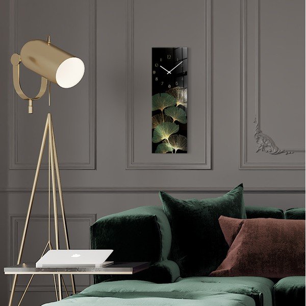 Skleněné nástěnné hodiny Gingko - Styler-image-1