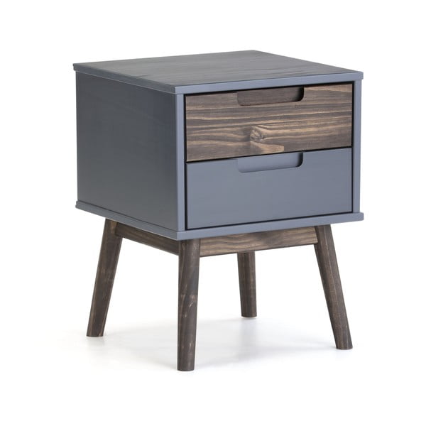Šedý noční stolek z borovicového dřeva Nussa – Marckeric-image-2