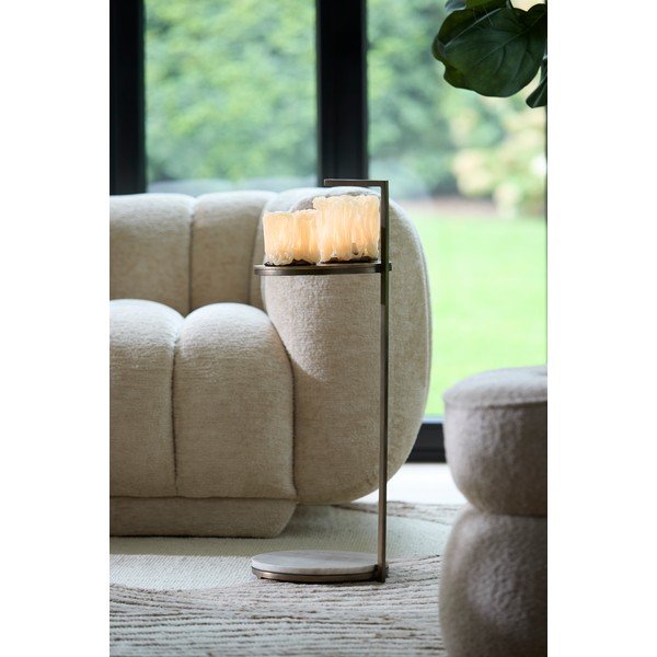 Kulatý odkládací stolek s mramorovou deskou  ø 26 cm Leda – Light & Living-image-2