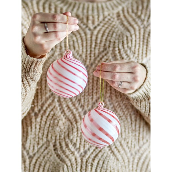 Skleněné vánoční koule v sadě 2 ks ø 8 cm Zwirl – Bloomingville-image-1