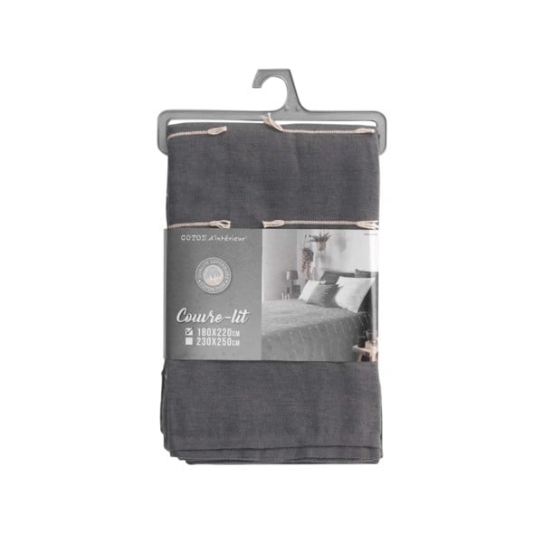 Antracitový přehoz 180x220 cm Fileo – douceur d'intérieur-image-1