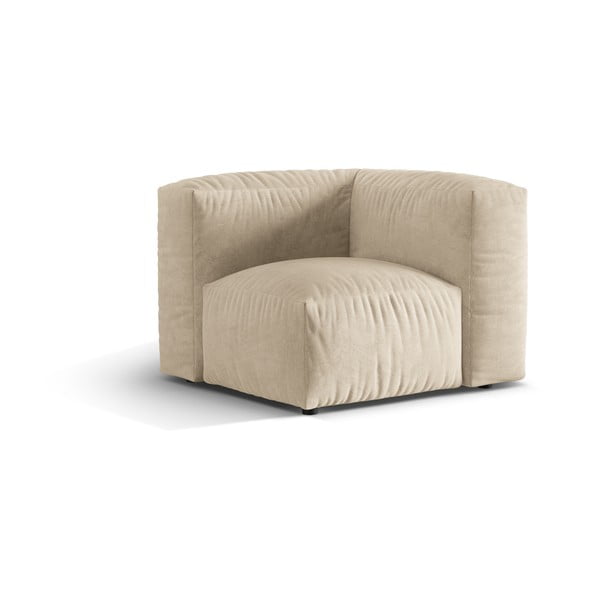 Béžový sametový modul pohovky (variabilní roh) Martina – Micadoni -image-1