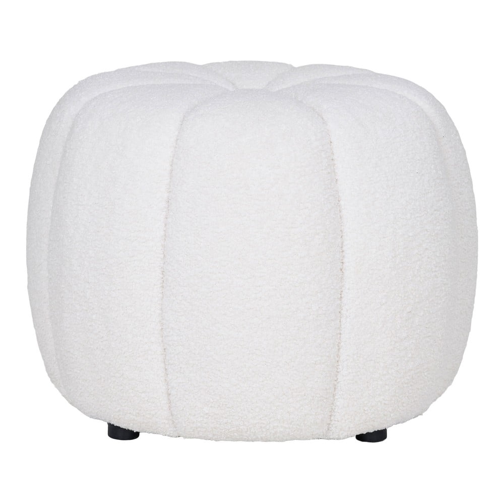 Bílý taburet z textilie bouclé Paisley – House Nordic