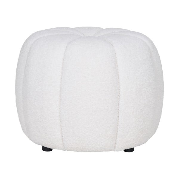 Bílý taburet z textilie bouclé Paisley – House Nordic