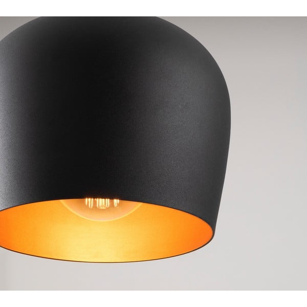 Černé závěsné svítidlo s kovovým stínidlem Berceste – Opviq lights-image-3