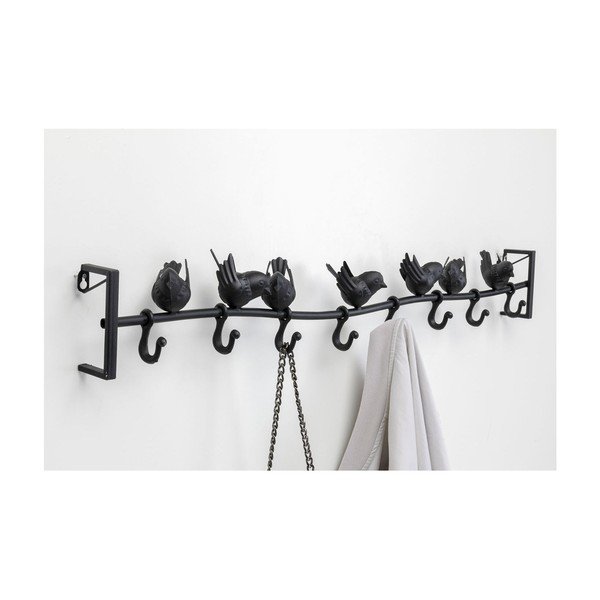 Černý kovový nástěnný věšák Kare Design Birds, šířka 92 cm-image-1