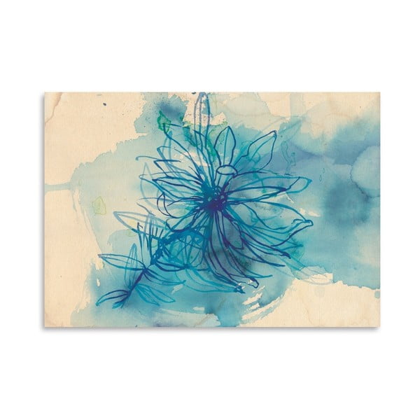 Plakát Blue Wash Wild Flower, 30x42 cm