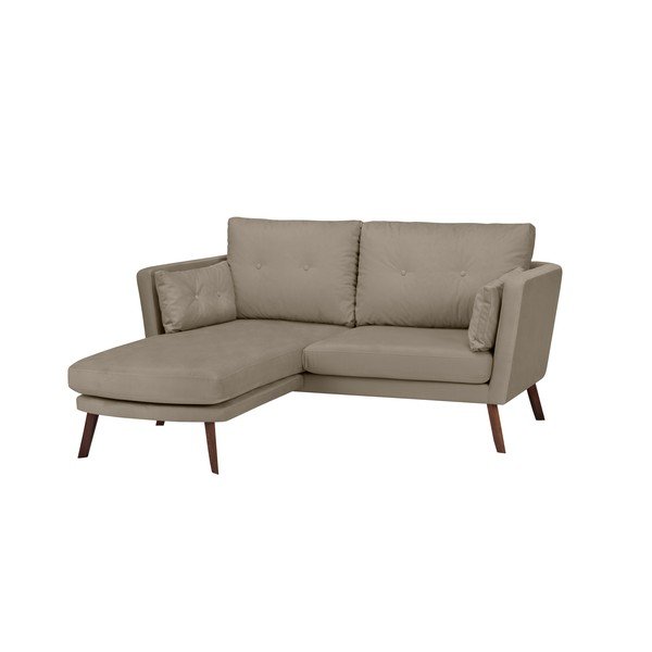 Tmavě béžová třímístná pohovka Mazzini Sofas Elena, s lenoškou na levém rohu-image-4