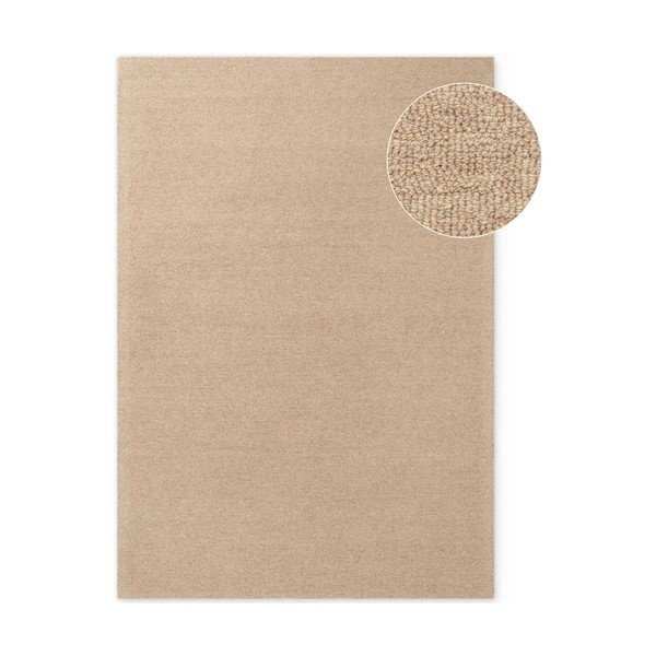 Ručně tkaný vlněný koberec v přírodní barvě 140x200 cm Puristic Knots – Elle Decoration