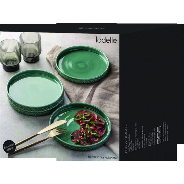 Tyrkysové dezertní  porcelánové talíře v sadě 4 ks ø 20 cm Heath Jade – Ladelle-image-4