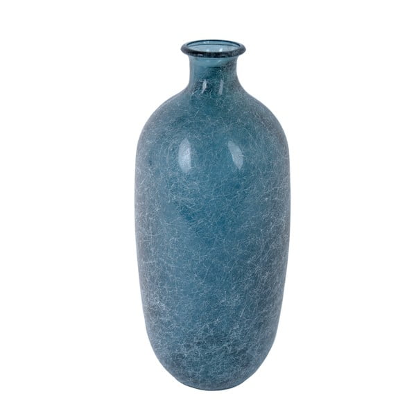 Modrá lahev z recyklovaného skla Ego Dekor Napoles, výška 31 cm