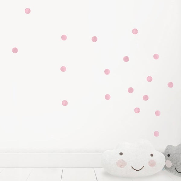 Růžové nástěnné znovu snímatelné samolepky Chocovenyl Dots