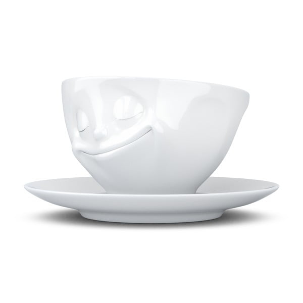 Bílý porcelánový šálek na kávu 58products Happy, objem 200 ml-image-3
