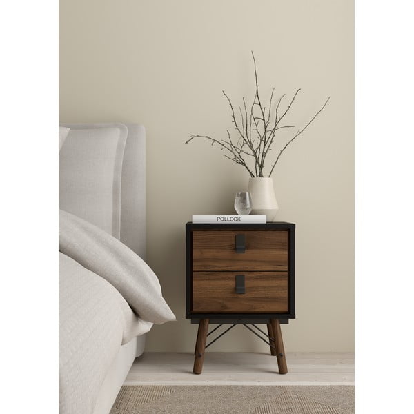 Tmavě hnědý noční stolek Ry – Tvilum-image-1