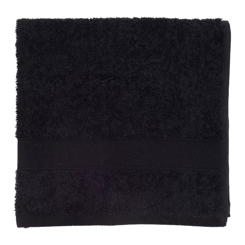Černý froté ručník Walra Frottier, 50x100 cm