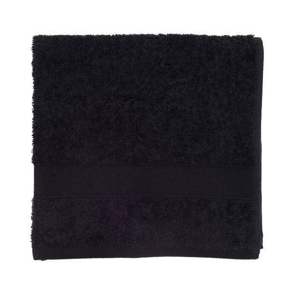 Černý froté ručník Walra Frottier, 50x100 cm