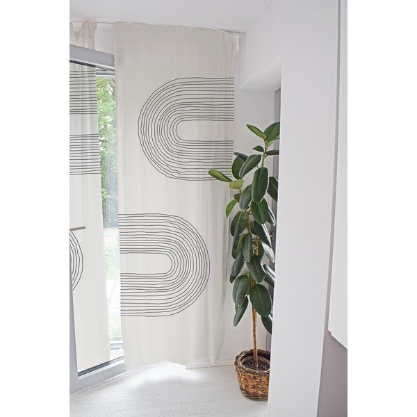 Béžový závěs z bavlněného saténu 110x250 cm Setting Sun – Butter Kings-image-1