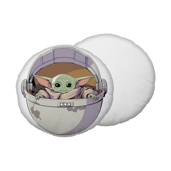 Dětský polštářek z mikroplyše ø 40 cm Star Wars "Mandalorian 02" – Jerry Fabrics