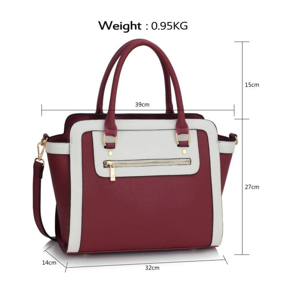 Kabelka L&S Bella Burgundy & White-image-1