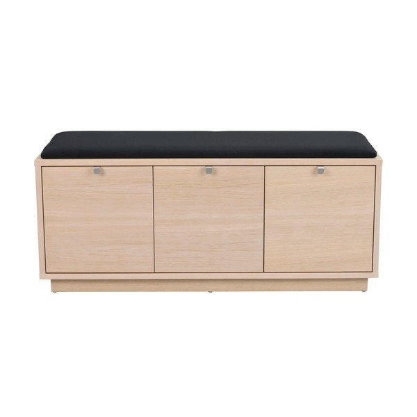 Botník v dekoru dubu s lavicí v černo-přírodní barvě Confetti – Rowico-image-2