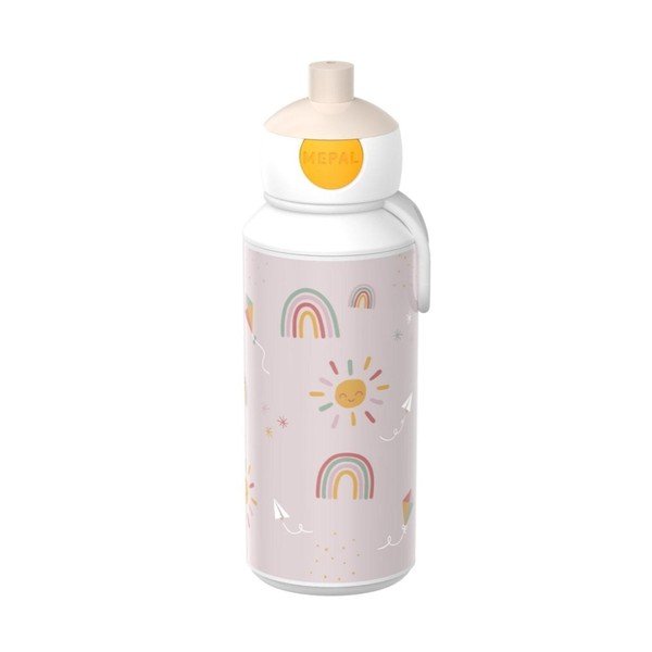 Béžová plastová dětská lahev 400 ml Sunshine & Rainbow – Mepal