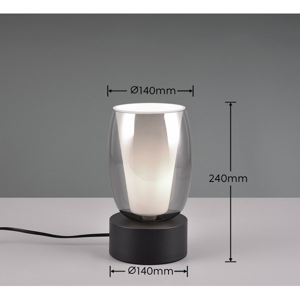 Stolní lampa se skleněným stínidlem v černo-stříbrné barvě (výška 24 cm) Barret – Trio Select-image-2