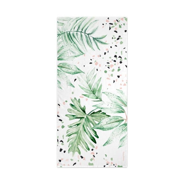 Bílo-zelená osuška 70x150 cm Delicate – Happy Friday
