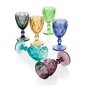 Sada 6 sklenic Brandani Diamante Goblet, 250 ml