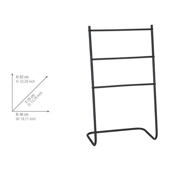 Matně černý kovový stojan na ručníky Aracena – Allstar-image-1