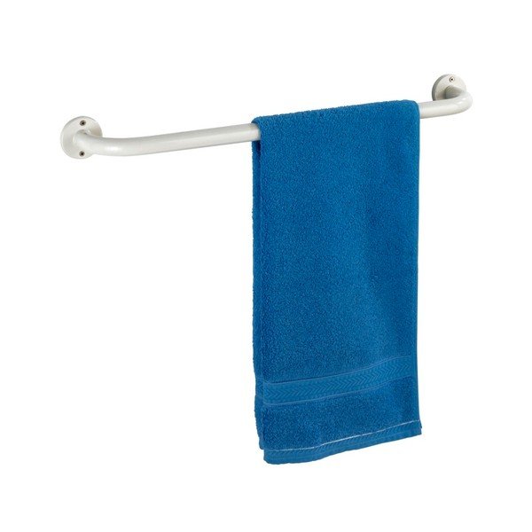 Bílé nástěnné držadlo do koupelny Wenko Basic, 60 cm-image-3