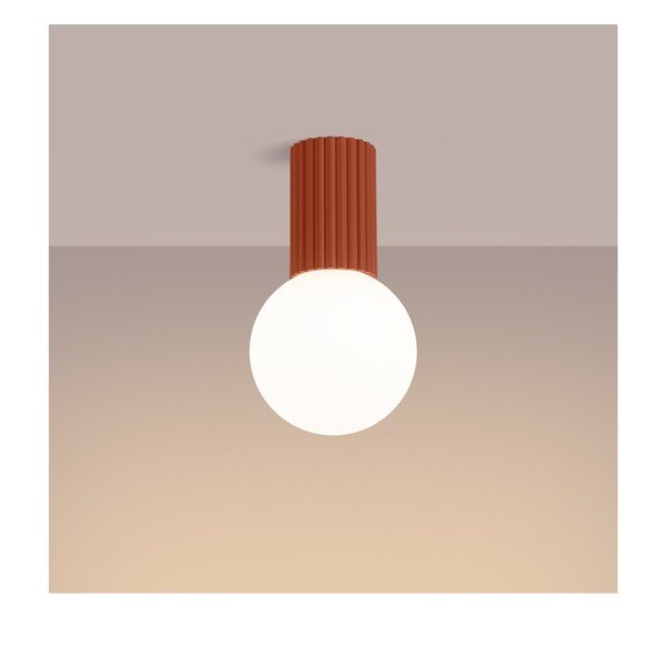 Oranžové stropní svítidlo se skleněným stínidlem ø 12 cm Orbital – Sollux-image-1