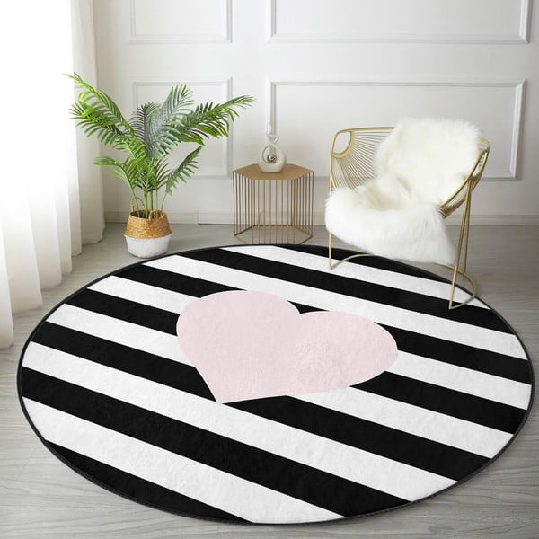 Černo-bílý dětský koberec ø 120 cm Comfort – Mila Home-image-3