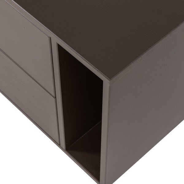 Tmavě hnědý TV stolek z borovicového dřeva 200x45x44 cm Settle Down – vtwonen-image-3