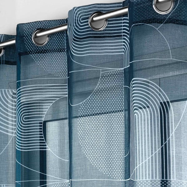 Tmavě modrá voálová záclona 140x280 cm Esquisse – douceur d'intérieur-image-1