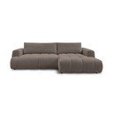 Taupe rozkládací/s úložným prostorem rohová pohovka (pravý roh/s lenoškou) Fuji – Bobochic Paris