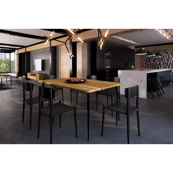 Jídelní stůl z dubového dřeva 160x90 cm Kula – The Beds-image-1