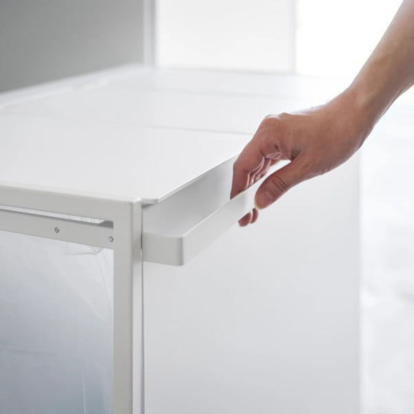 Bílý kovový odpadkový koš na tříděný odpad Tower – YAMAZAKI-image-3