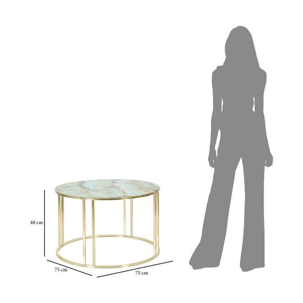 Bílo-zlatý konferenční stolek Mauro Ferretti Sepa, ø 75 cm-image-3