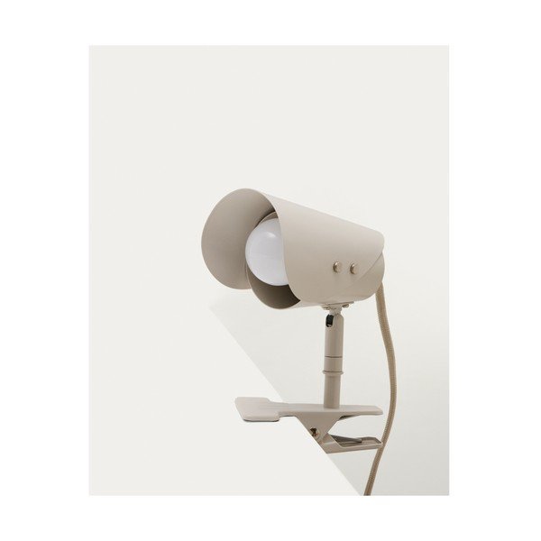 Světle šedá kovová stolní lampa s klipem (výška 16 cm) Jula – Kave Home-image-4
