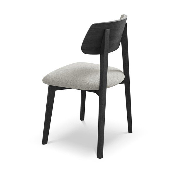 Světle šedá jídelní židle z masivního dřeva Niu – Makamii-image-3