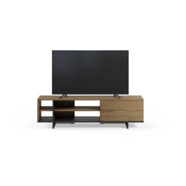 Černý/v přírodní barvě TV stolek v dekoru dubu 160x44x36 cm Cequoia – Marckeric-image-2