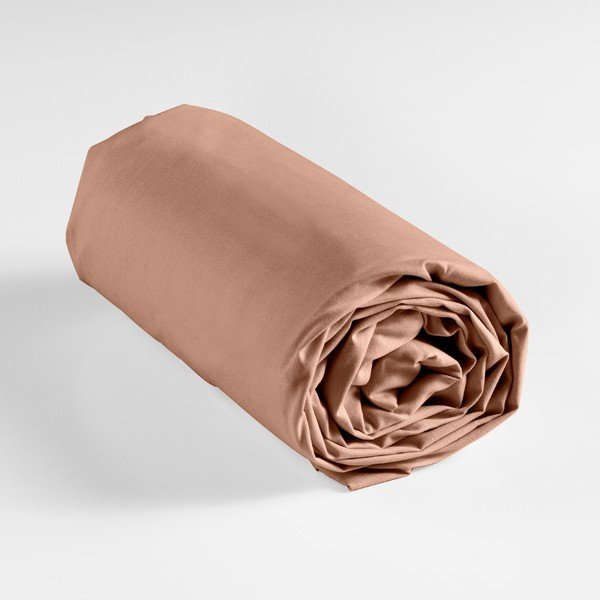 Napínací bavlněné prostěradlo v lososové barvě 160x200 cm Lina – douceur d'intérieur-image-3