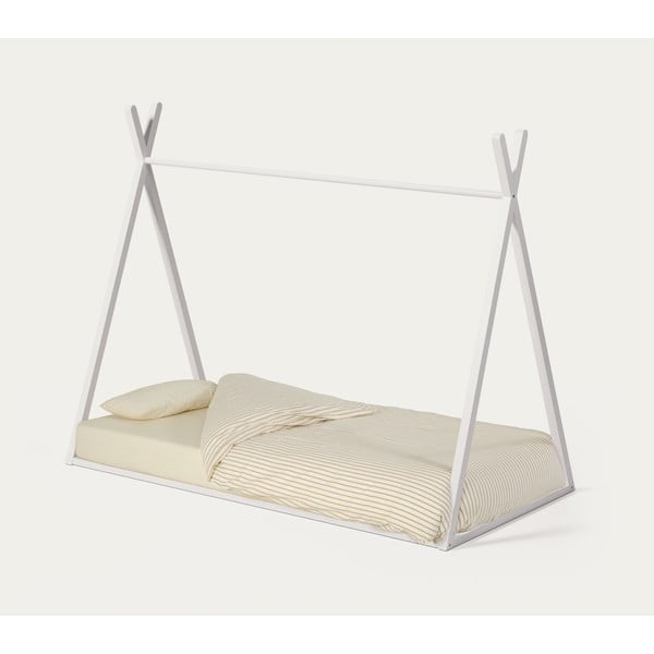 Bílá domečková dětská postel z bukového dřeva s roštem 90x190 cm Maralis – Kave Home-image-3