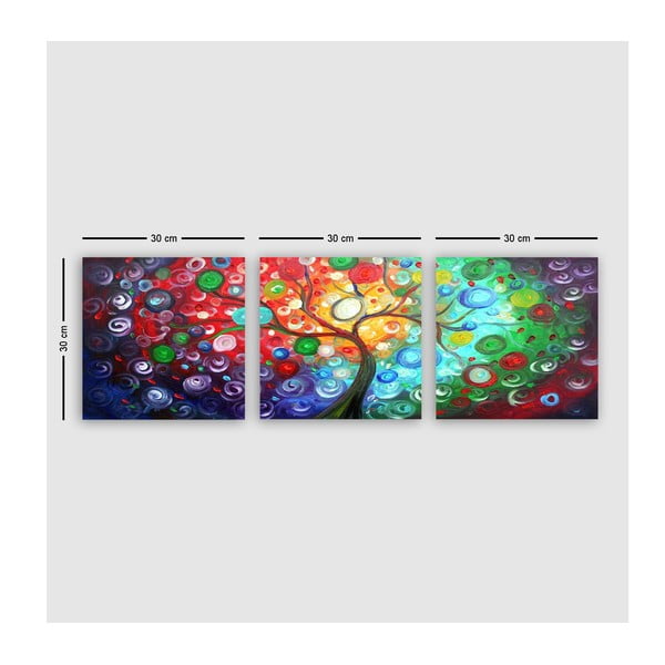 Obrazy v sadě 3 ks 30x30 cm Tree of Life – Wallity-image-2
