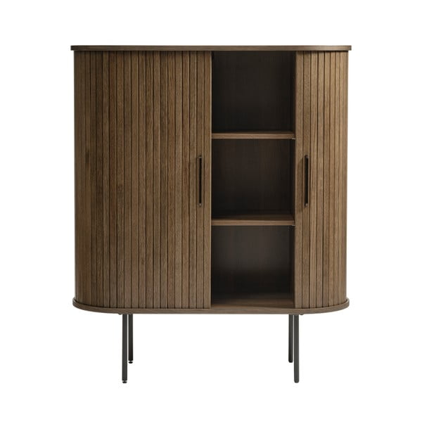 Hnědá skříňka v dekoru dubu s posuvnými dveřmi 100x118 cm Nola – Unique Furniture-image-4