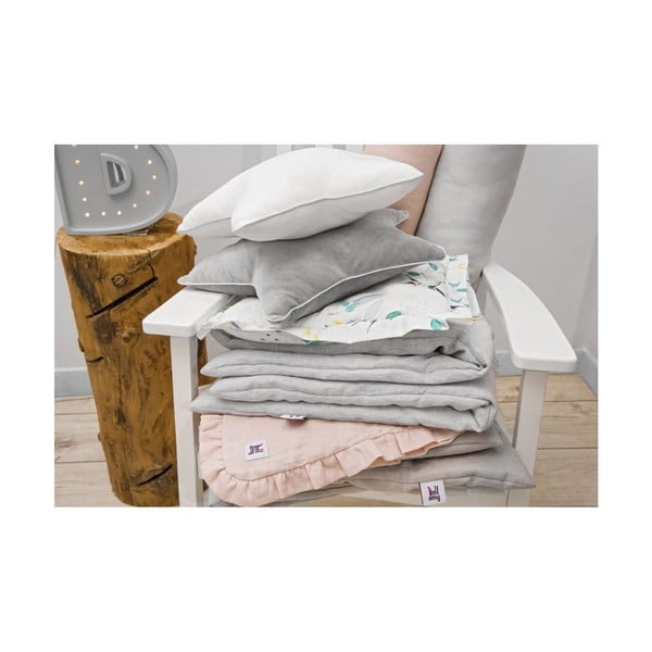 Šedé dětské lněné povlečení BELLAMY Stripes, 140 x 200 cm-image-3