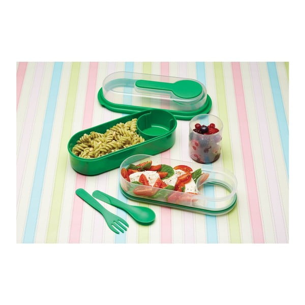 Zelený svačinový box Kitchen Craft Coolmovers Rectangular-image-2