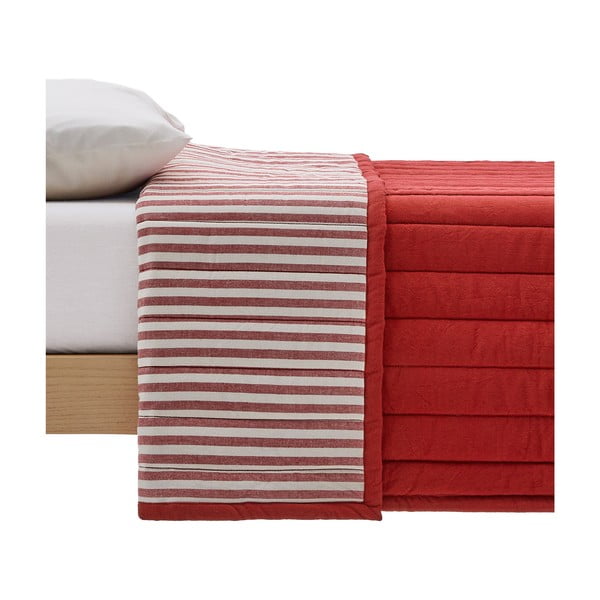 Červený prošívaný přehoz z Bio bavlny 180x240 cm Sini – Kave Home