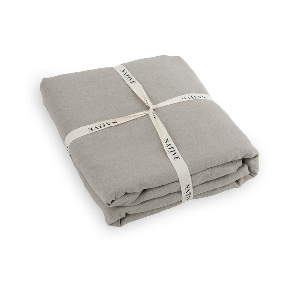 Světle šedé/taupe lněné povlečení na dvoulůžko 200x200 cm Natural – Native Natural-image-3